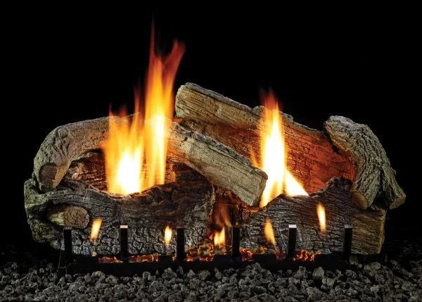 Oak Glaze Aged with Slope Burner, VF/V Logset NG 30" Stacked