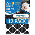 Filters MPR MERV WICKED 8 FILTERS 700, in Pack Furnace - Air AIRX USA 5, Filters by Comparable Odor 25x25x1 to Pet 12 of CLEAN Retention AIR. FPR Rating, Made Filter