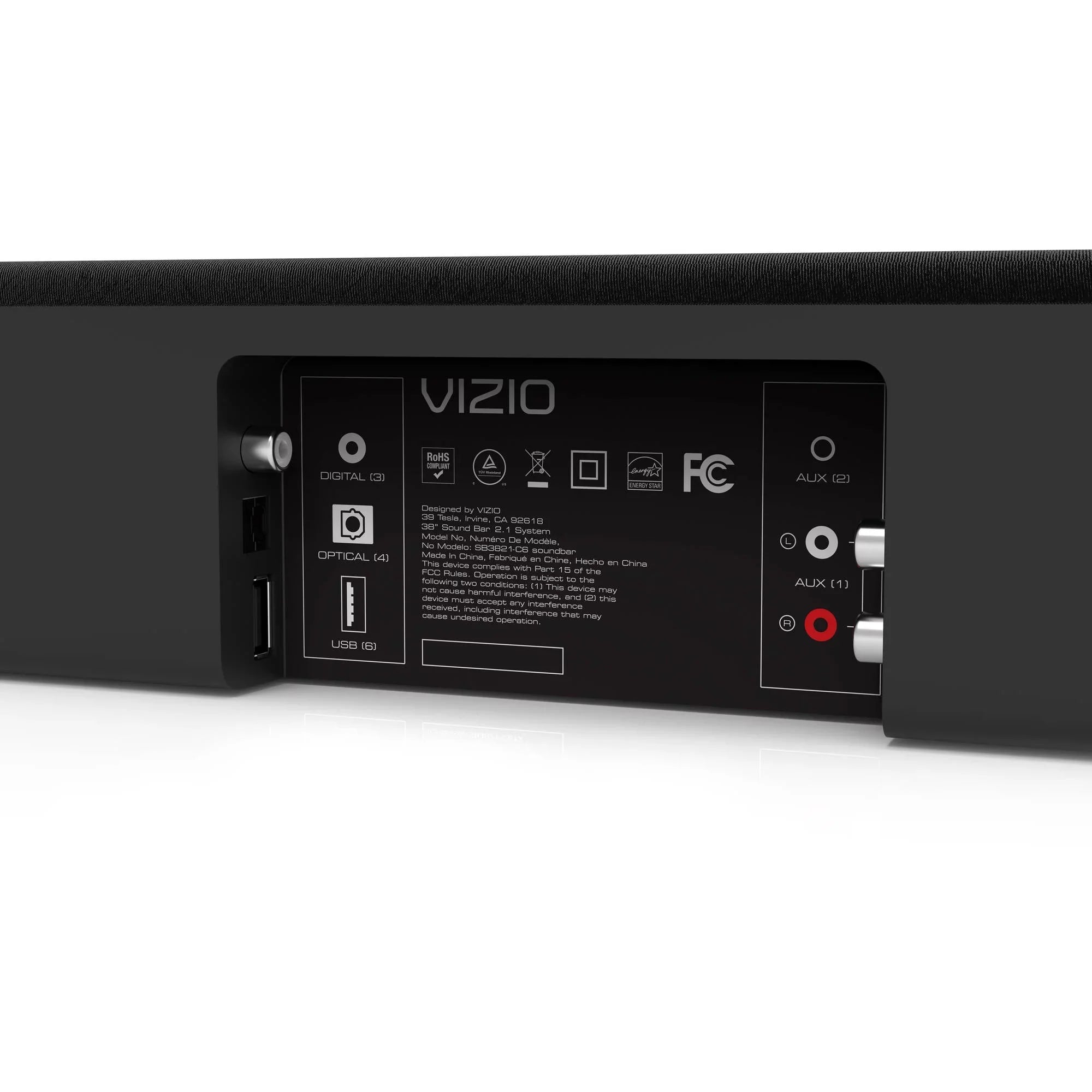 38" System (Refurbished) VIZIO Bar (SB3821-C6B) Restored Sound 2.1ch