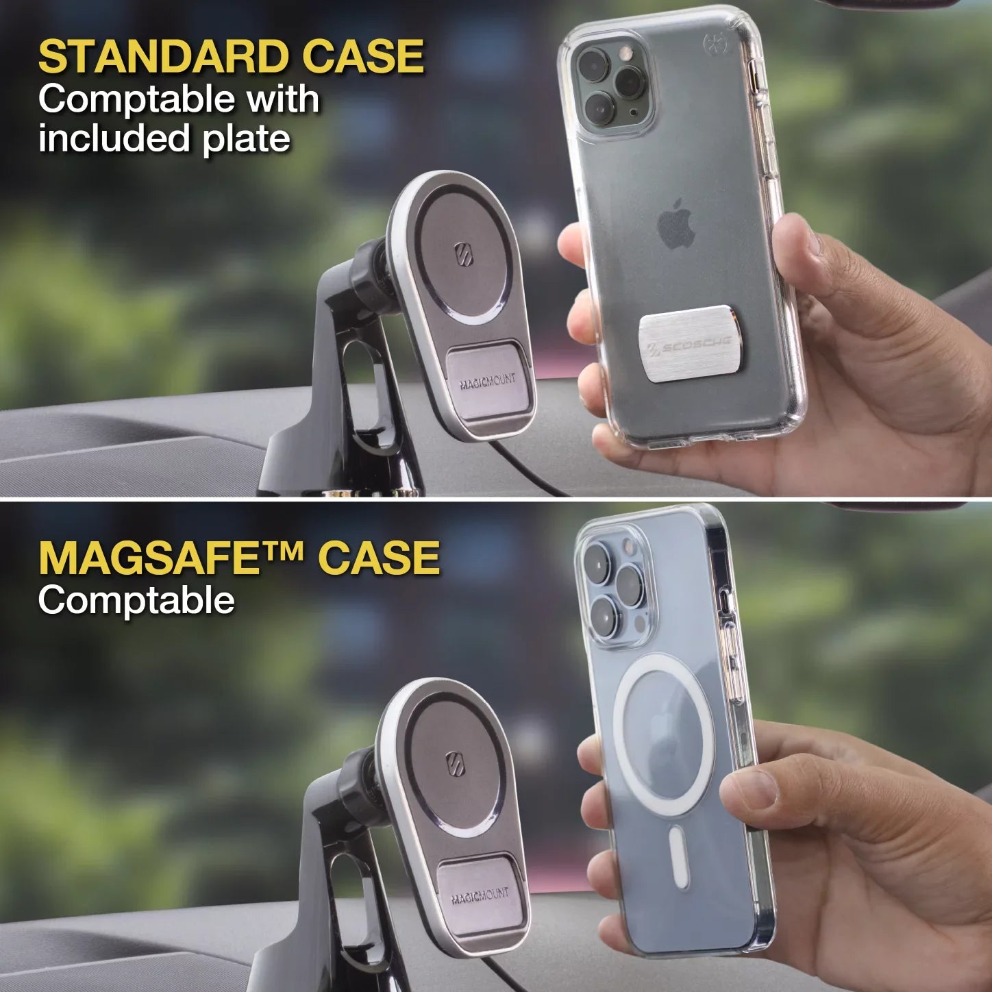 Wireless Magnetic Compatible MPQ5DV-SP1 Charging Mount Dash/Vent W/ iPhone, MagSafe Scosche Galaxy