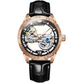 Rose Watch Mechanical Men's Black Luminous Skeleton Transparent Automatic