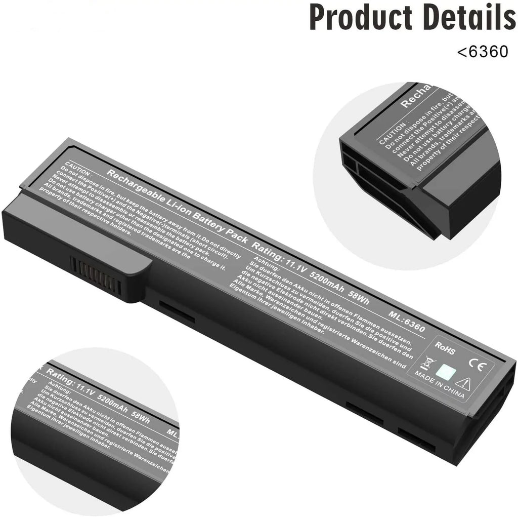 For 6570B 8460P HP Battery EliteBook Laptop 8560P ProBook EliteBook 8470W 6360b