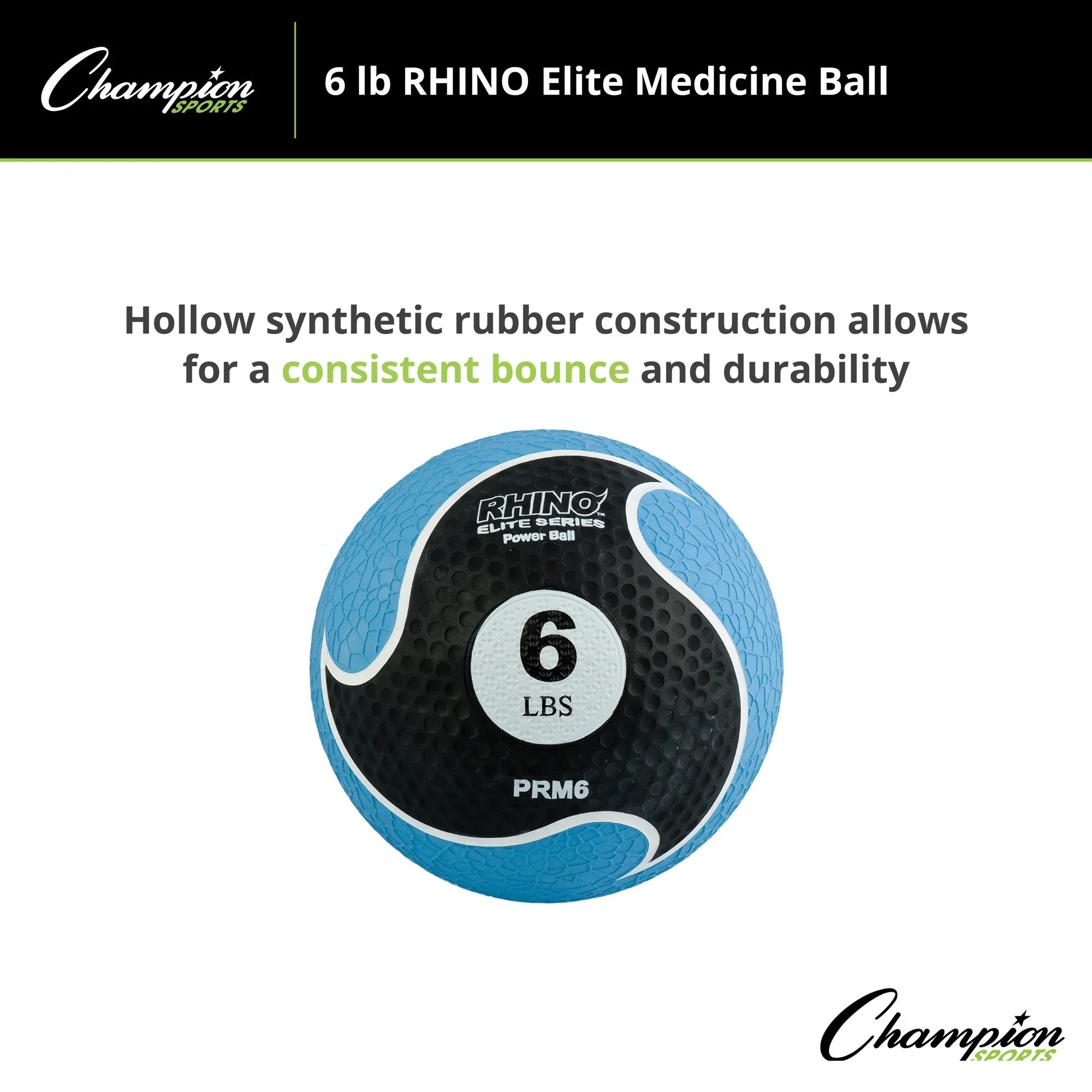 Elite Sports Rhino® Medicine Champion 6lb Ball