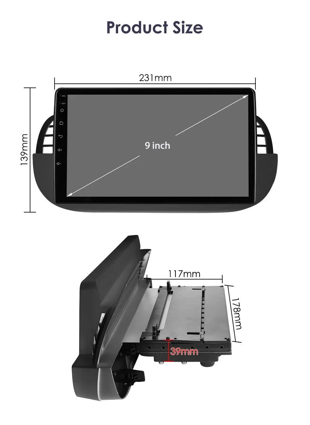 Stereo Backup GPS Camera WIFI Auto AHD Fiat DSP 500 For Radio Android Carplay 9" Navigation Car 3+32GB 2007-2015