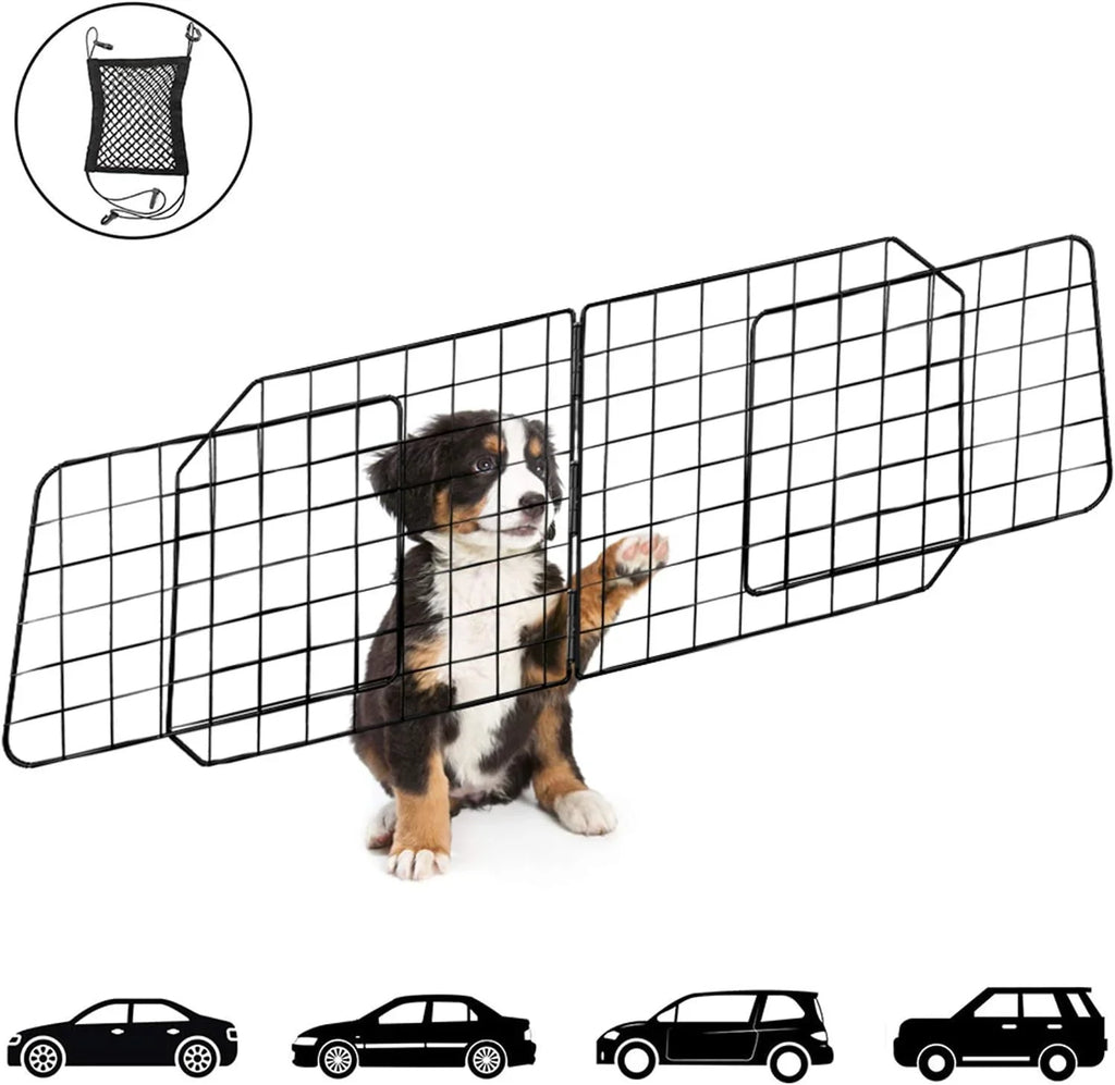 in Adjustable Duty for Cars SUV, Fence Dog Black—Safety Wire Pet Mesh Travel Vehicles, Seat Car Dividers Cars with Barriers—Heavy Front Barrier