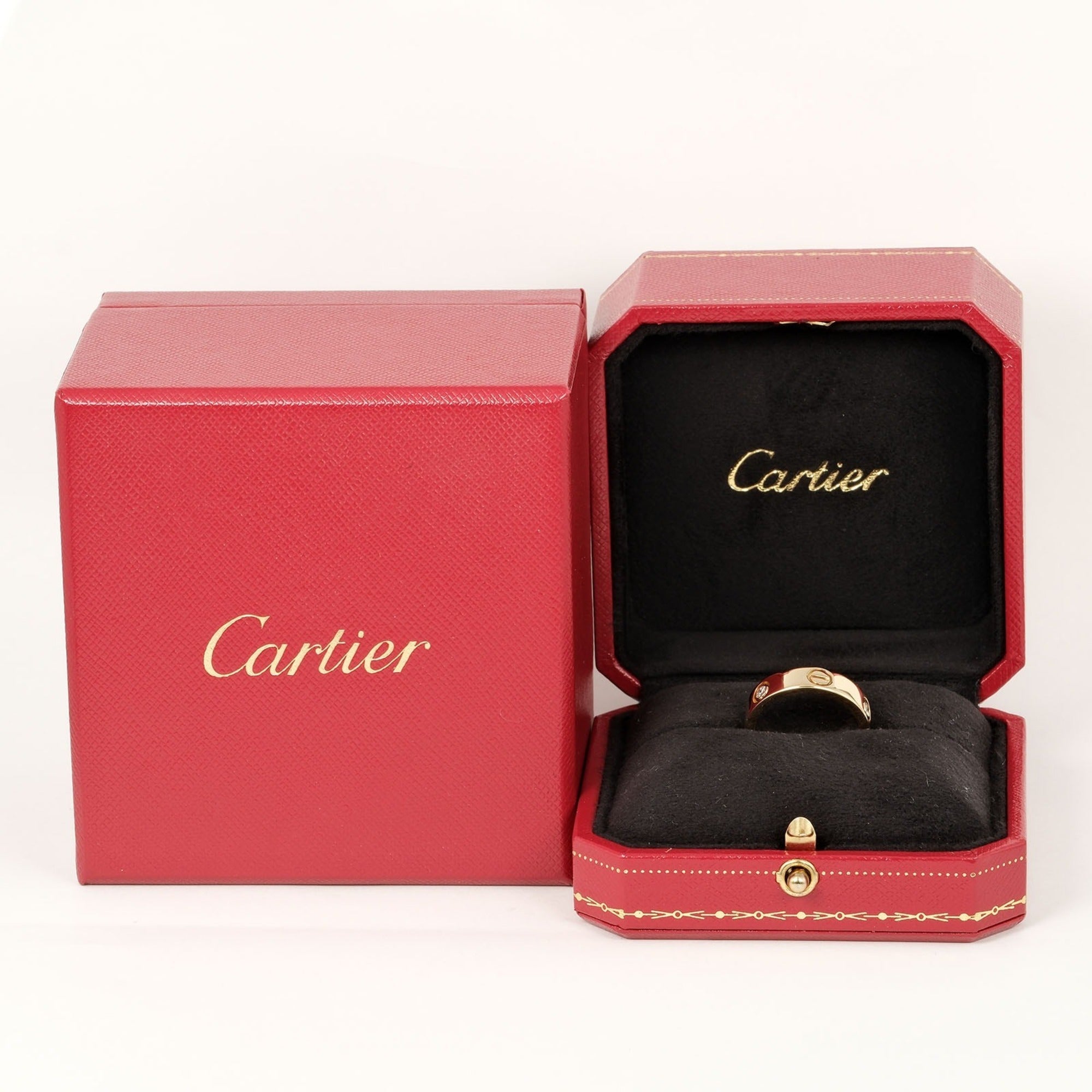 K18 diamond, (Good) half ring, 3P, size I132124019 8.67g, Cartier Pre-Owned 15 yellow approx. Love gold,