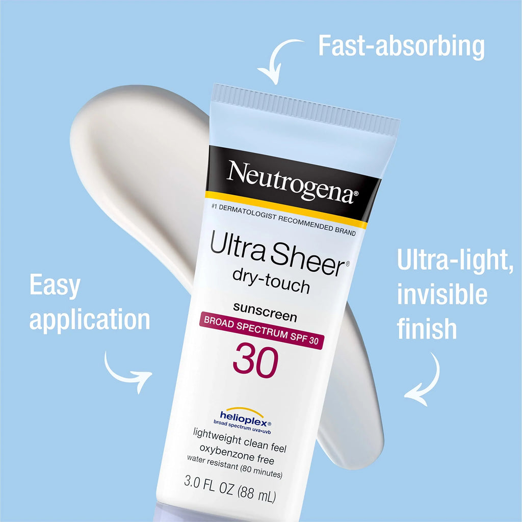 Neutrogena 30 3 Spf Sheer Non-Greasy, Water Non-Comedogenic, Lotion, Dry-Touch Sunscreen Broad Oxybenzone-Free, Uva/Uvb Pack Oz, 3 Fl. Travel Size, Spectrum Protection, Resistant, Ultra Of