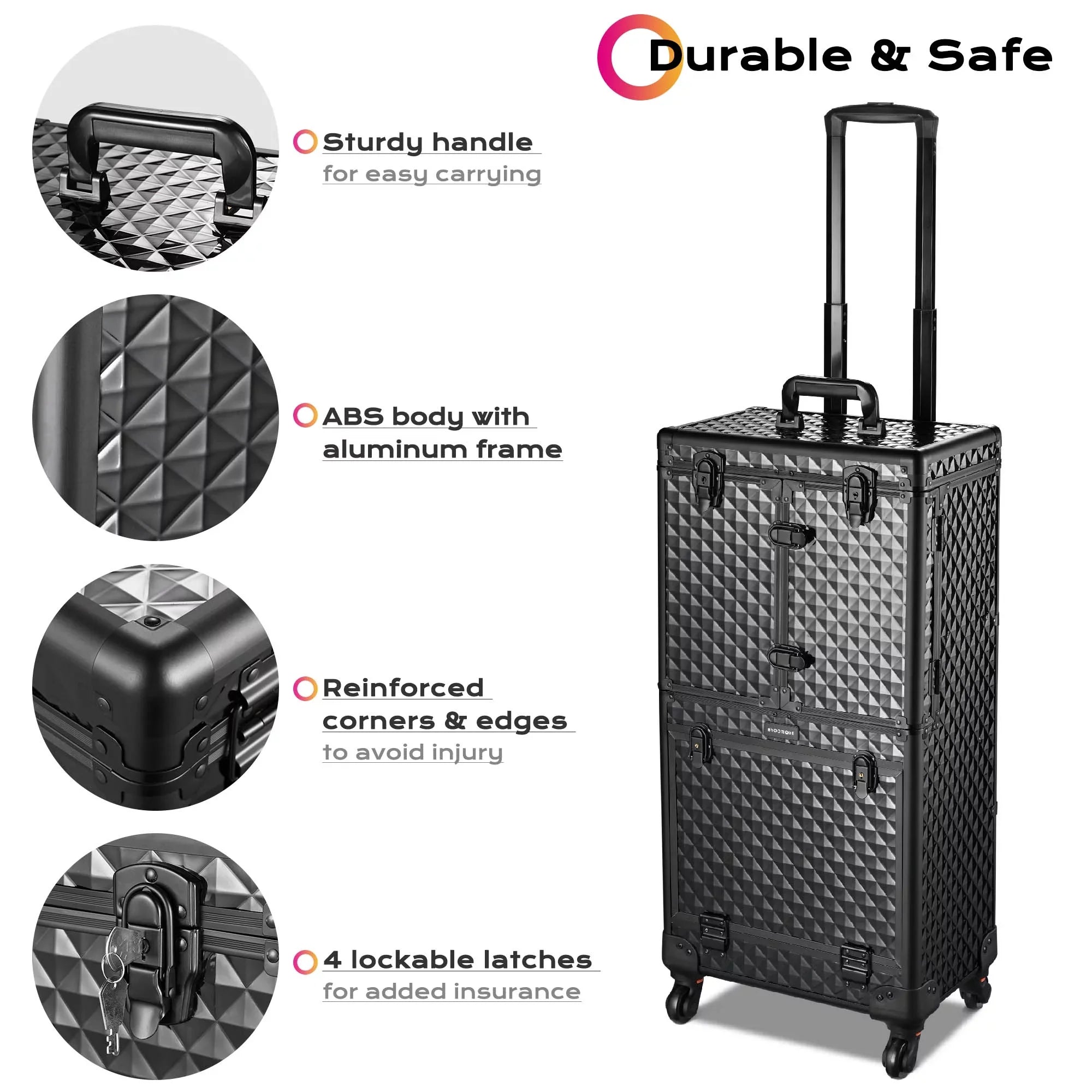 Cosmetic Salon Rolling Byootique Organizer Stylist Case Hair Trolley Makeup
