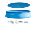 Ground & Frame Inflatable x Cover 18ft Pump Metal Round Pool with Ladder, Intex Above 48in