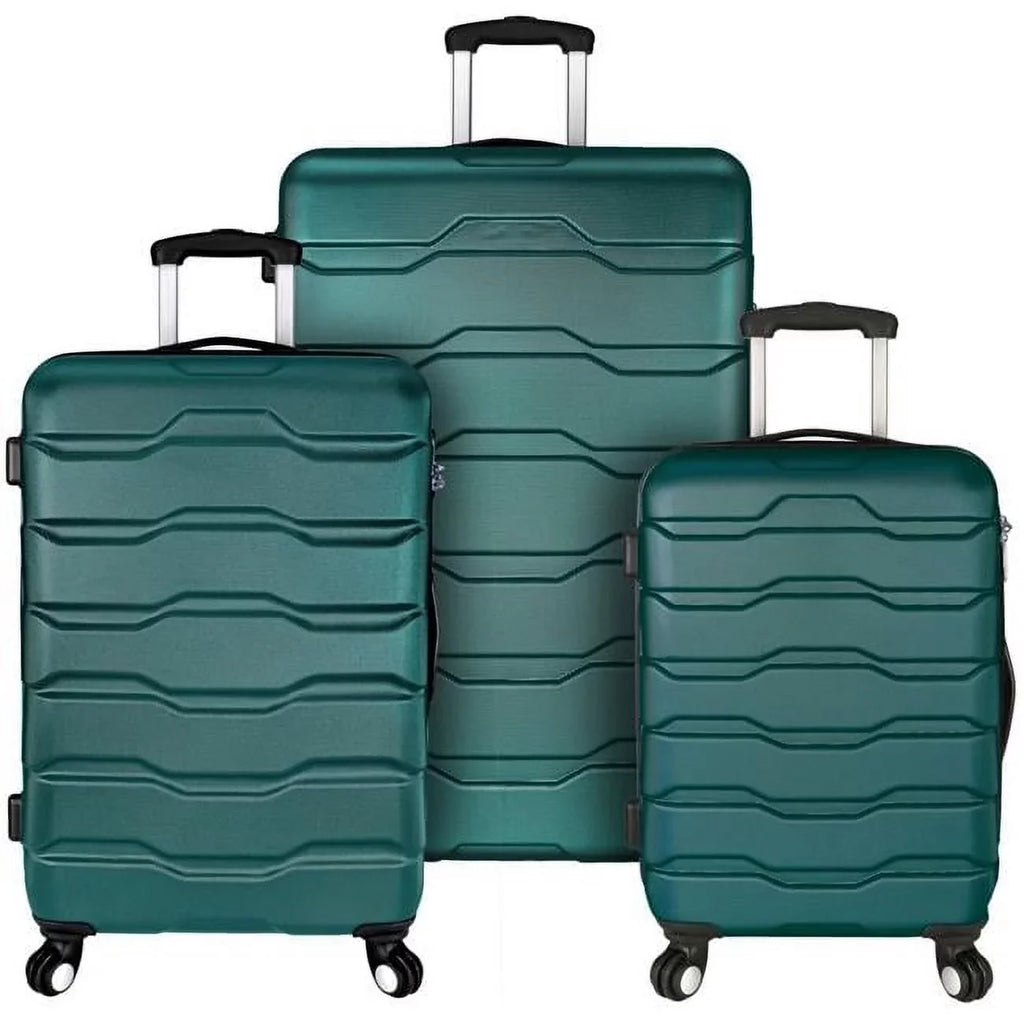Set, Teal Luggage Elite Omni Luggage Hardside 3-Piece Spinner