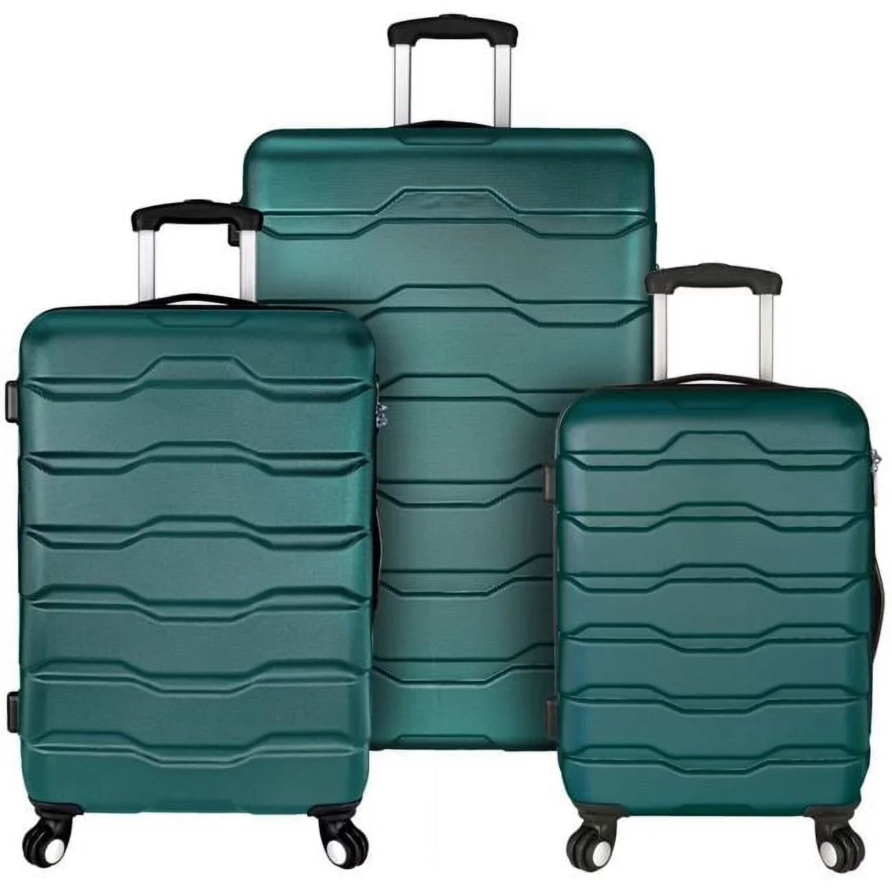 Set, Teal Luggage Elite Omni Luggage Hardside 3-Piece Spinner