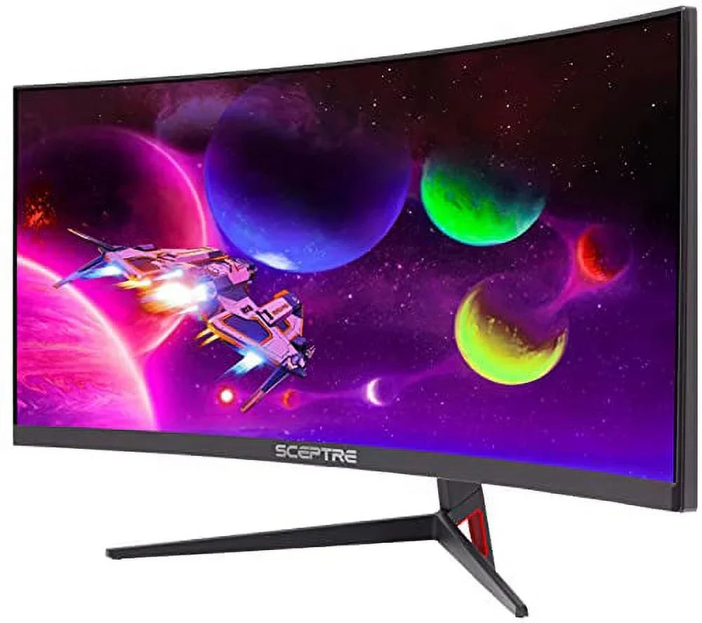 Ultra 2560x1080 30-inch 200Hz 21:9 Ultra Gaming DisplayPort Speakers, Monitor (C305B-200UN1) Build-in Black Sceptre up Curved Metal Wide HDMI Slim to