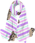 Neck Stripe Women Hyjoy Wrap Girls Faces Scarf On Long Lightweight Shawl Silk for Scarves Monkey
