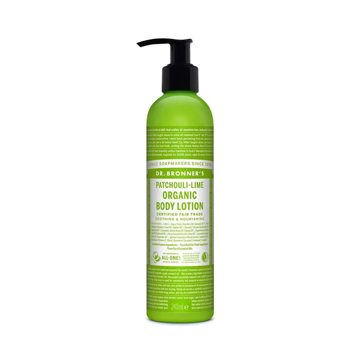 Moisturizer, Emollient, Vegan, Face Organic, And Lime, (Patchouli Lotion Ounce) - And Hands, Non-Gmo Bronner,S 8 For Lotion - Body Highly Hydrates, Dr. Organic Body, Nourishes And Certified Soothing