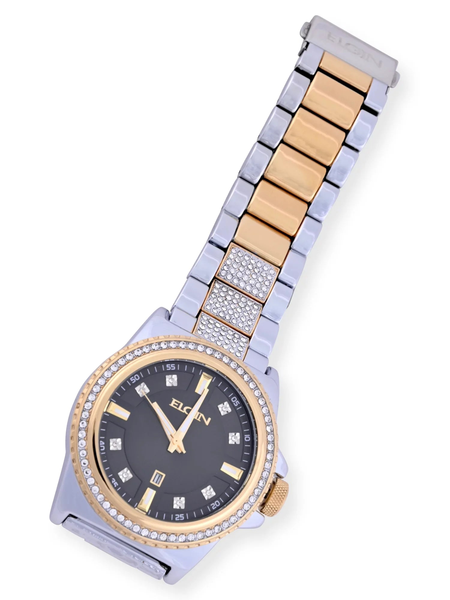 Silver and Adult and Watch Male with in Case Gold Elgin Alloy (FG180015ST) Set Bracelet Stones and