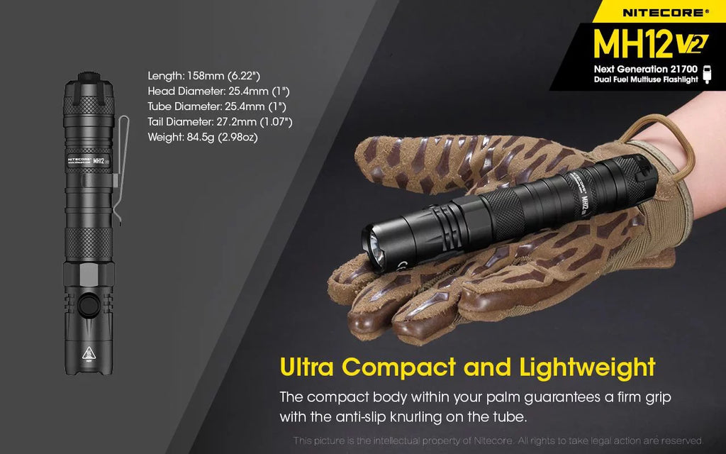 w/ XP-L2 Nitecore Battery Bank COMBO: Nitecore 21700 NB10000 LED 10,000mAh V6 V2 and CREE Lumens Flashlight MH12 Power -1200