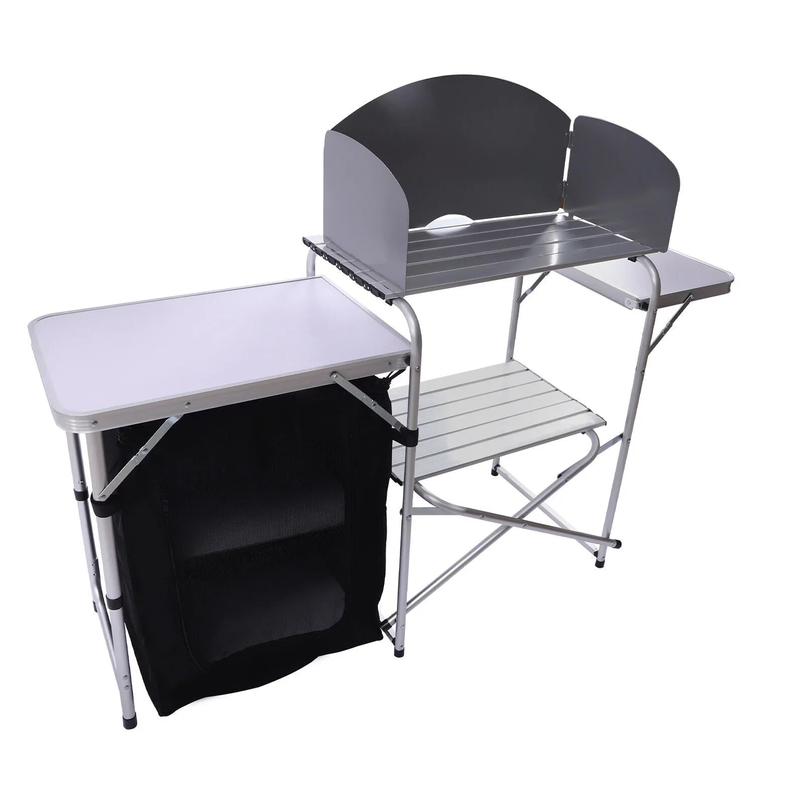 DENEST Windscreen Kitchen Folding Table Detachable Outdoor Camping Table Cooking with