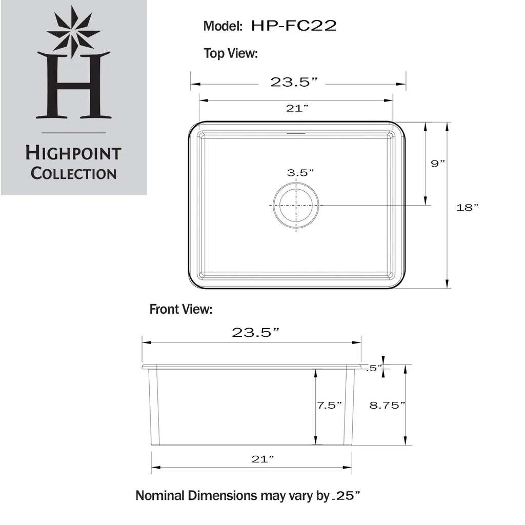 Collection Dualmount Sink Kitchen Highpoint Fireclay