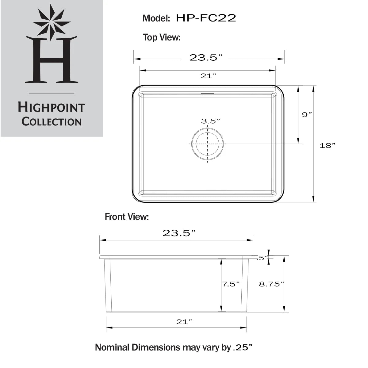 Collection Dualmount Sink Kitchen Highpoint Fireclay