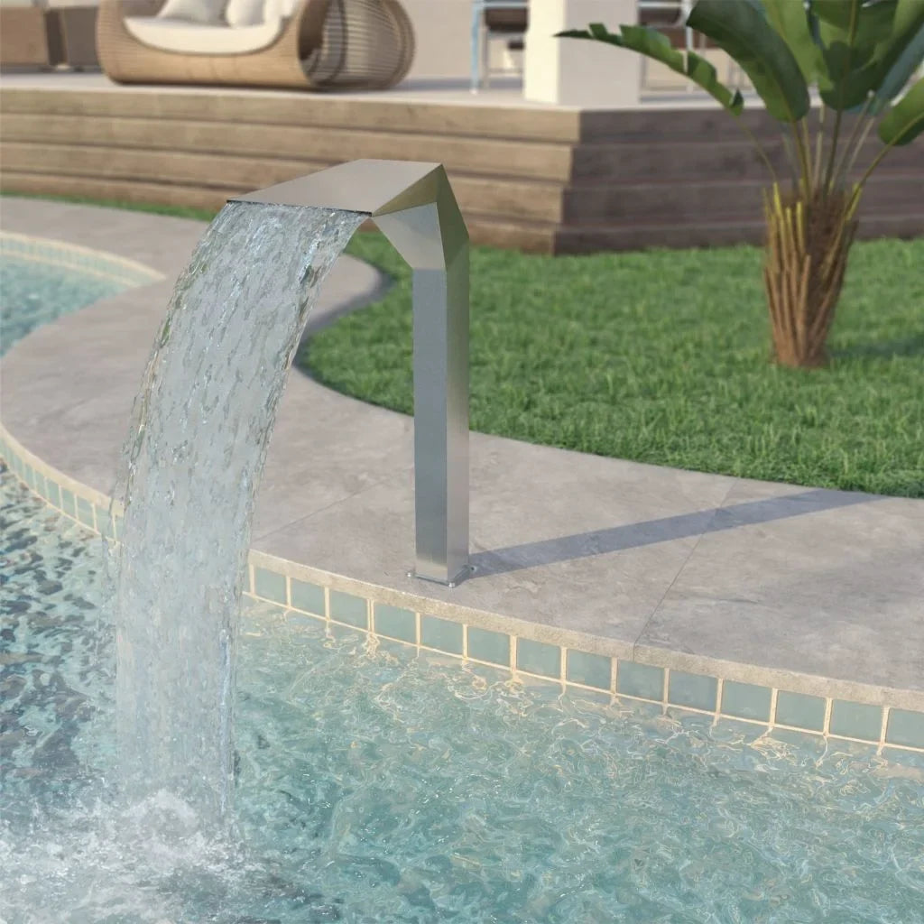 Pool Swimming Patio Dcenta Steel Garden Fountain Silver CL-US_43709USCLDL" Waterfall Pool Stainless Fountain (19.7"x11.8"x35.4
