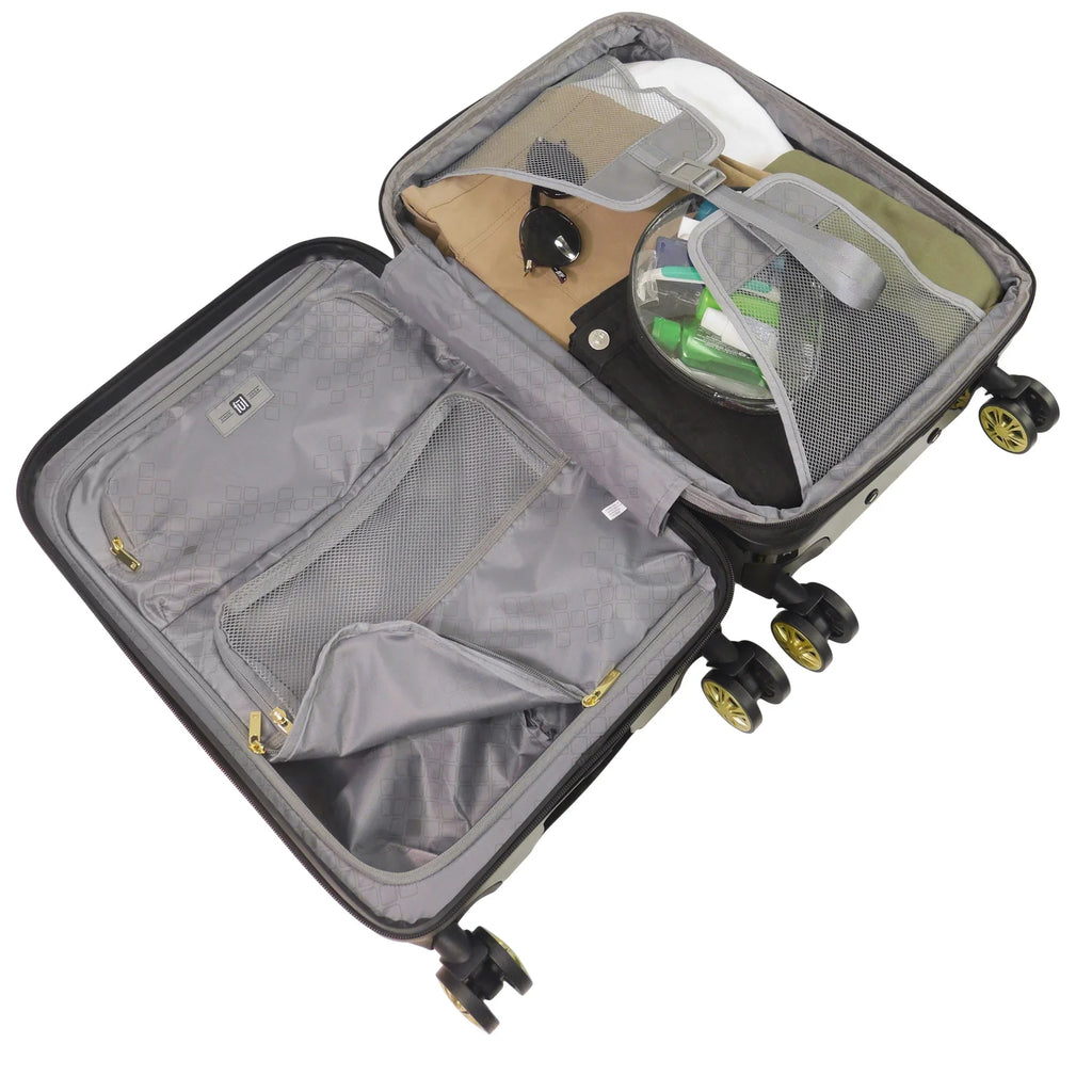 On Hardshell Grove Luggage, Rolling Spinner with Suitcase Inch Black Carry Wheels, 22