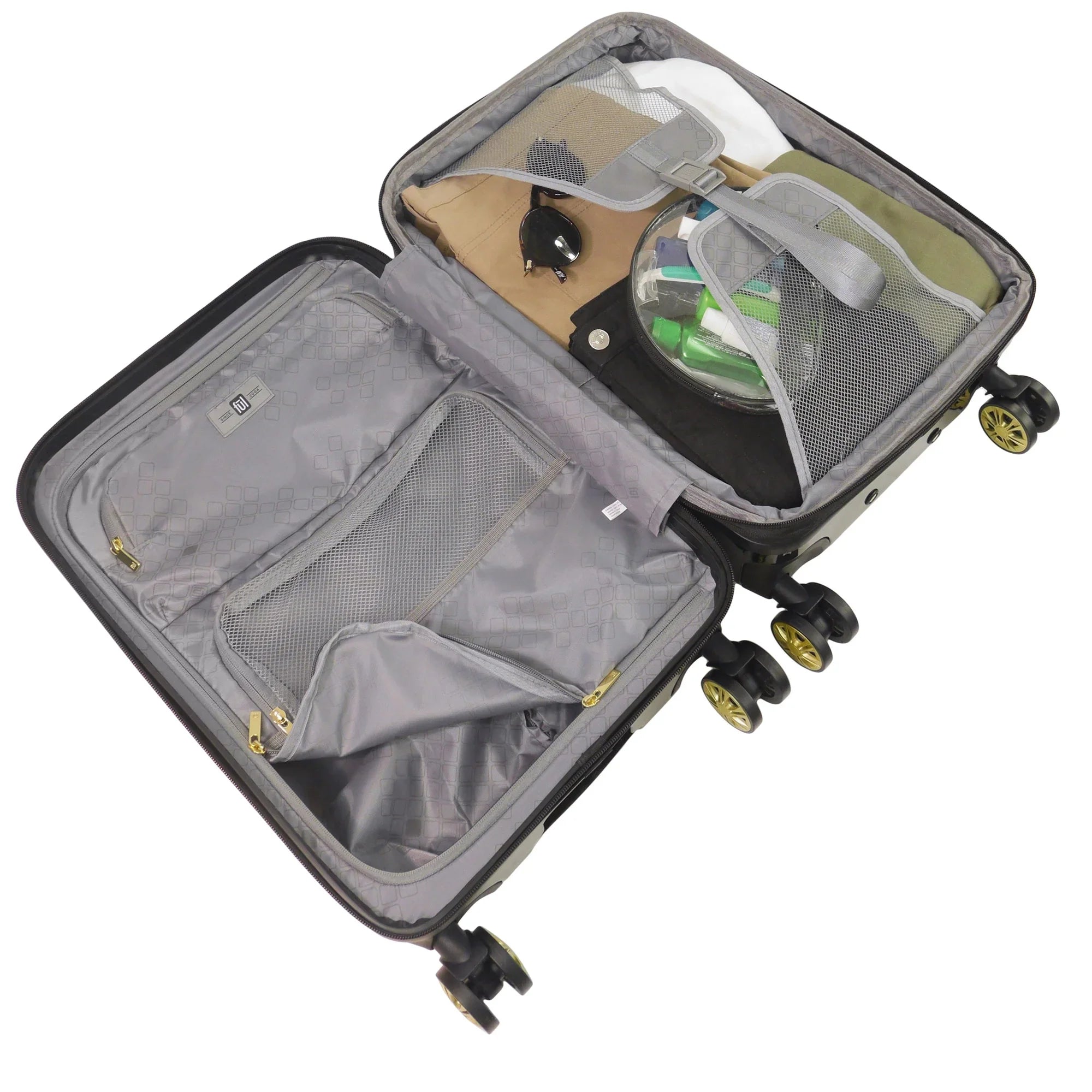 On Hardshell Grove Luggage, Rolling Spinner with Suitcase Inch Black Carry Wheels, 22