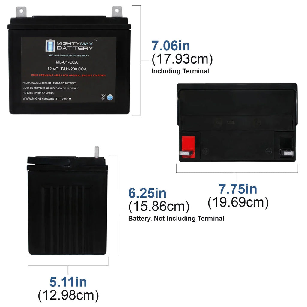 for Battery ML-U1 218ES ZeroTurn 200CCA Bobcat RadiusMower by Textron