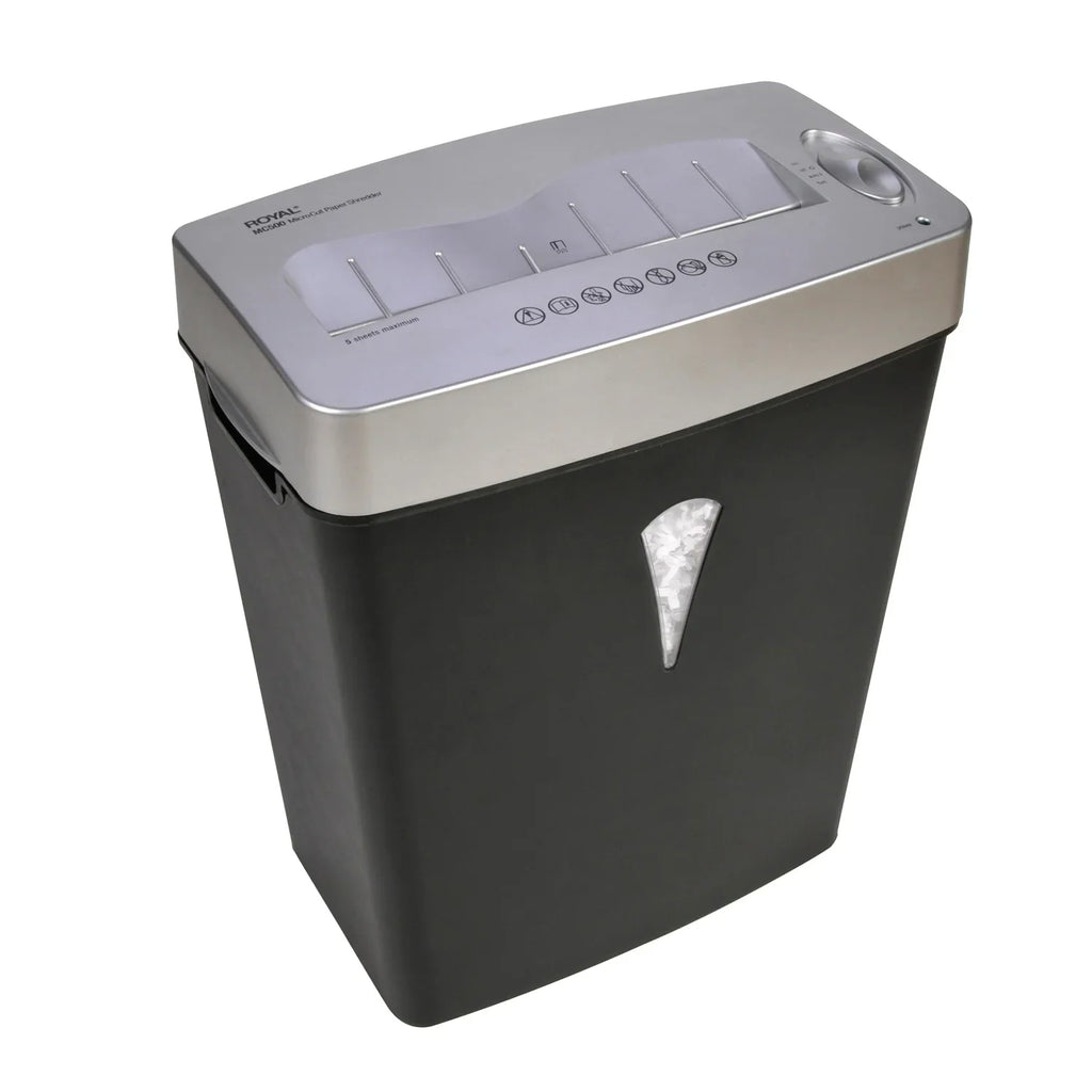 Silver 0.157" gal for Credit - Card 0.394" 4 Capacity 5 Shredder Cut Shred Paper - shredding Per - Wastebin x MC500 Micro Paper, Black, - Pass - - Size Royal