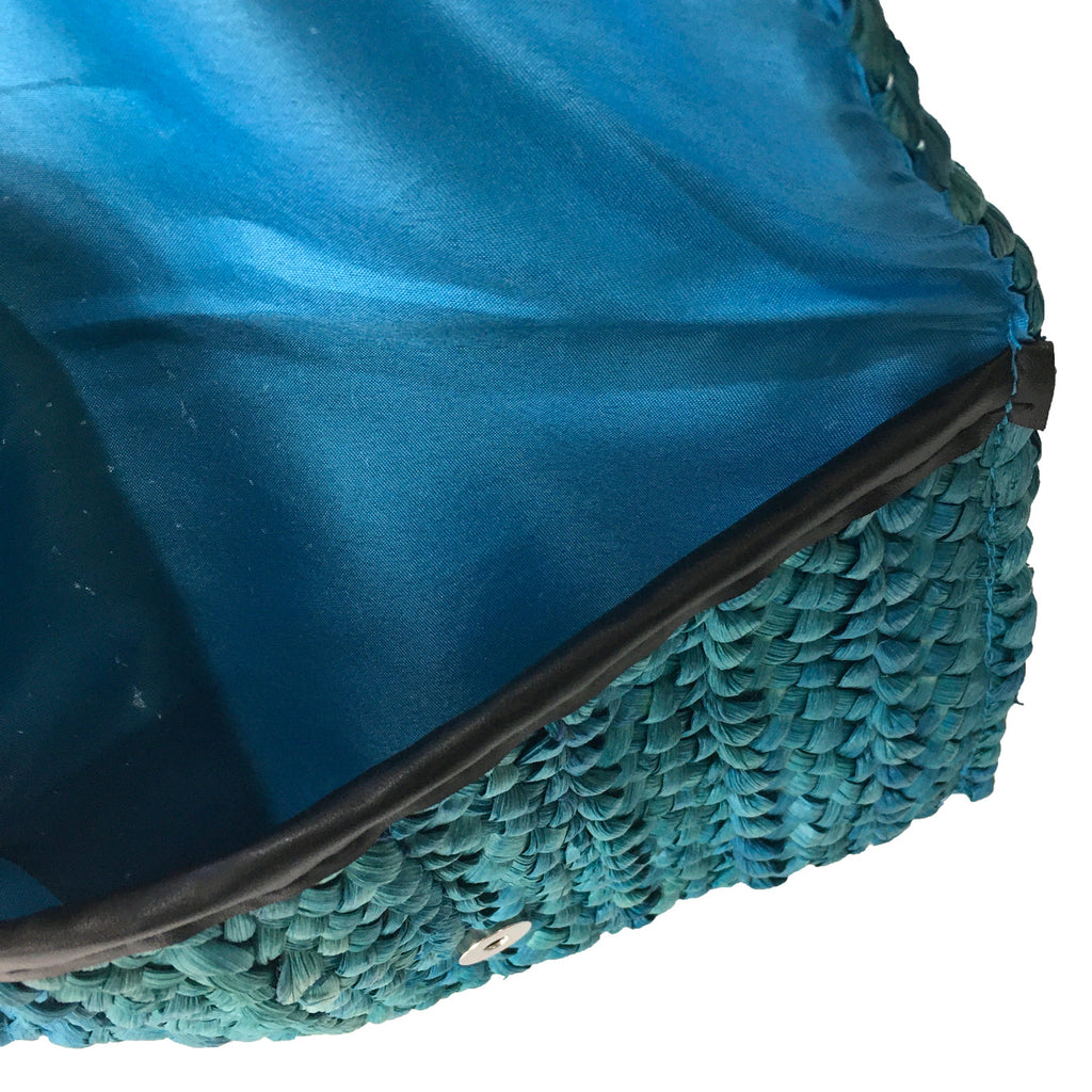 Envelope Clutch, Culture Fashion Blue Ocean Eliza Straw Crochet