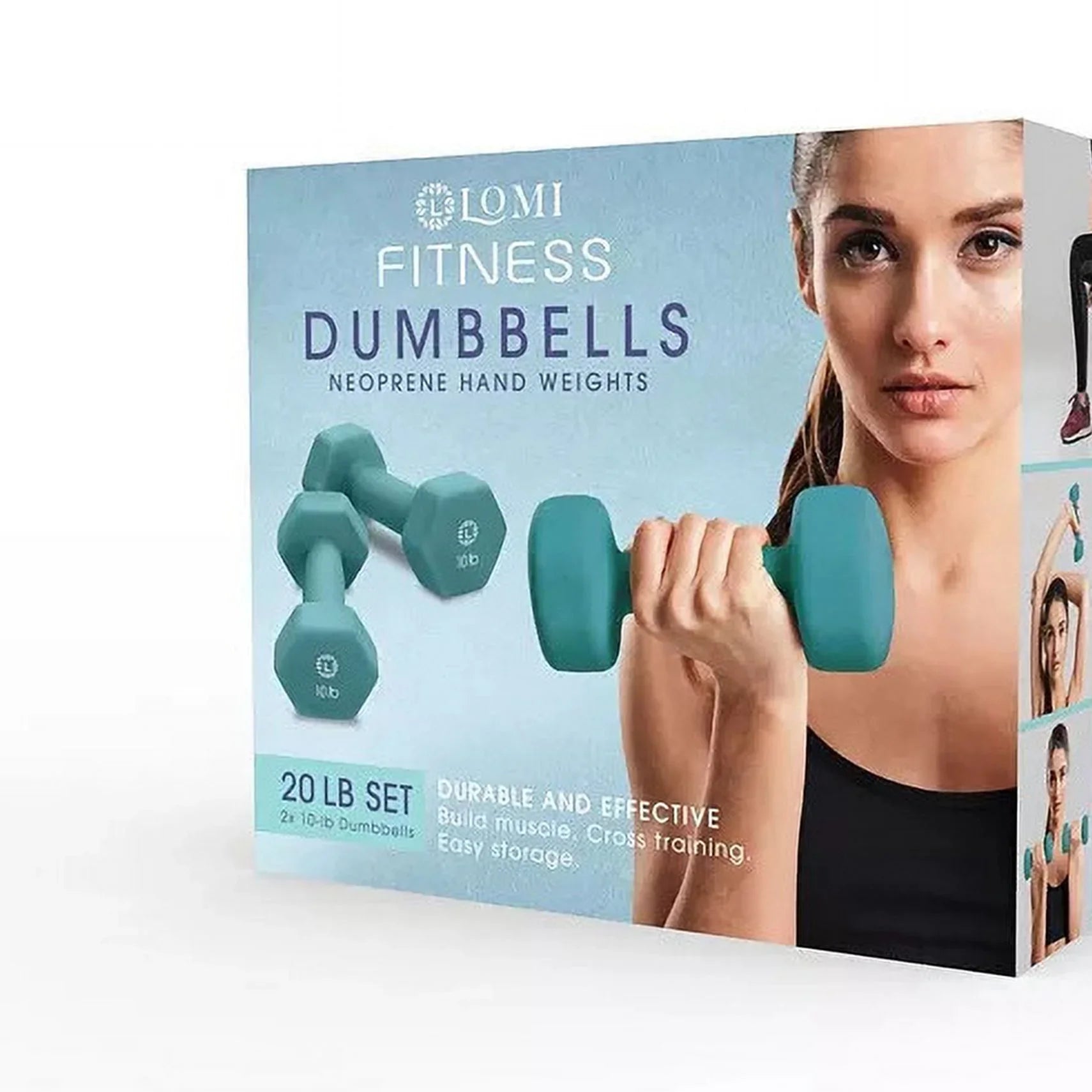 10-lb Teal 2x New) Lomi DUMBBELLS (Like