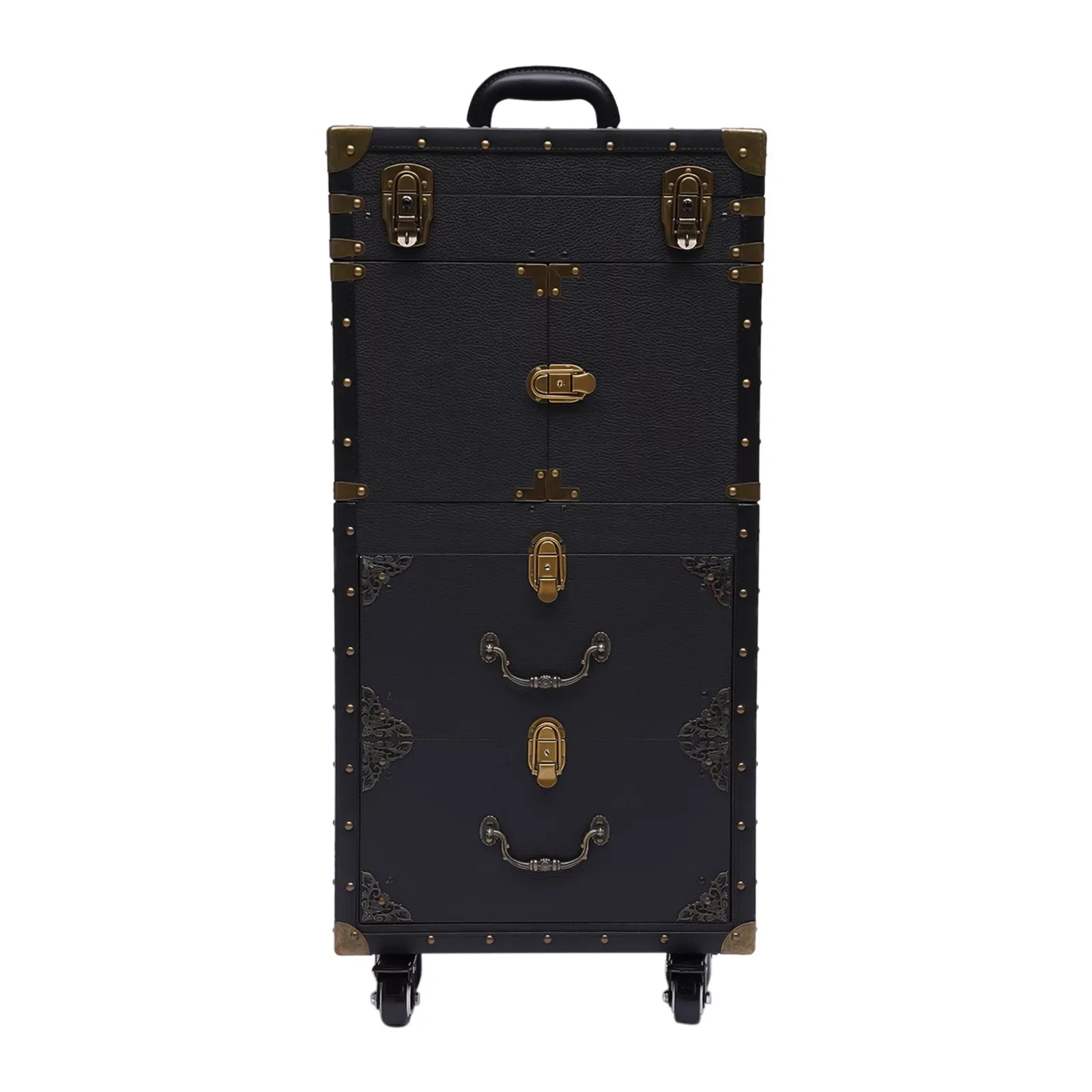 with Miumaeov Organizer Train Box Case, Tool Rolling Makeup Holder Dryer Lockable Stylist Travel Trolley Luggage, Beauty Cosmetic Salon Hair Hairdressing