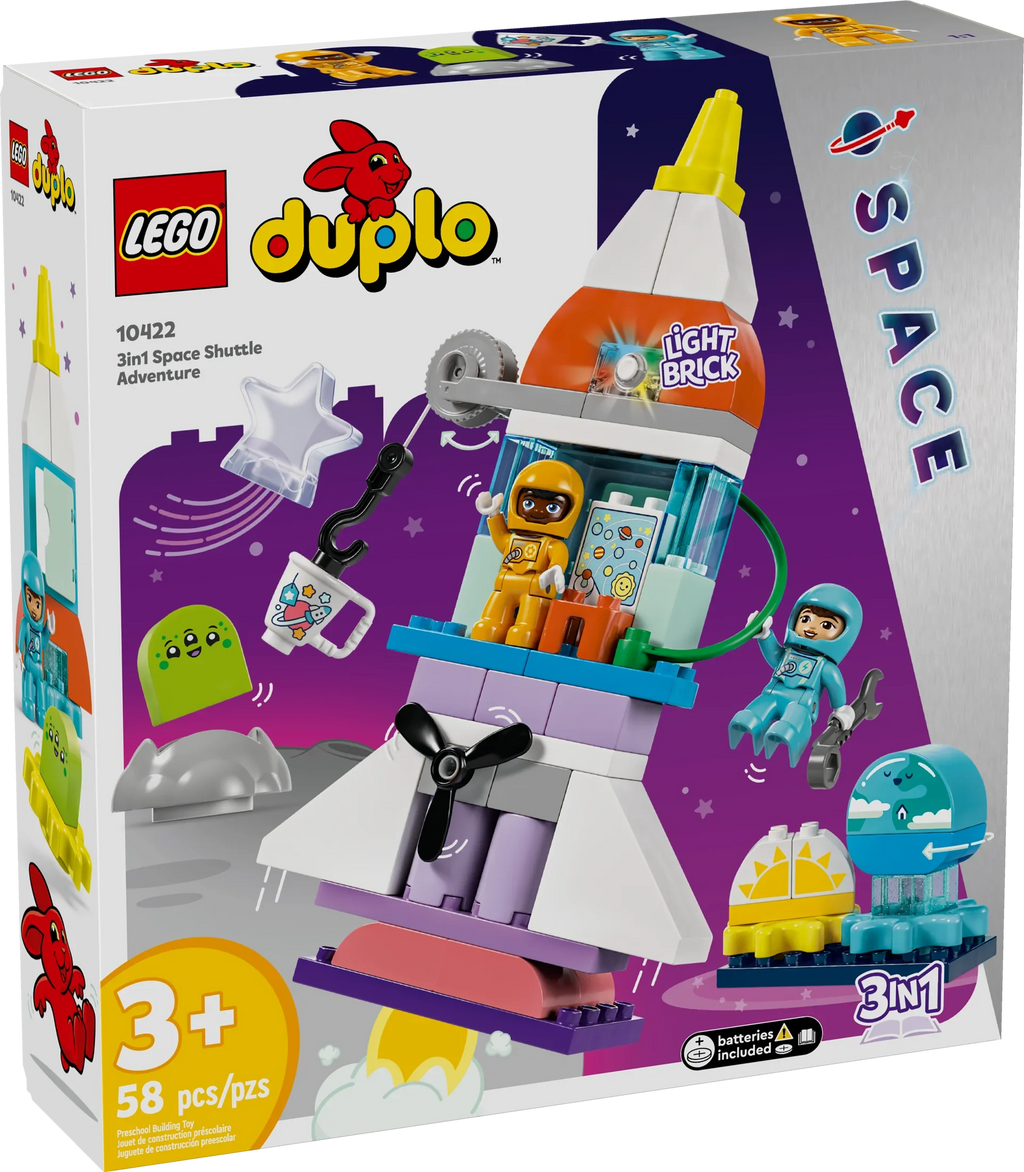 and Set, Fine Building Toy Space Educational 3 Learning Ship 3-Year-Olds Preschool Rocket in Shuttle and 10422 Up, Develops LEGO Motor Space 1 Kids’ DUPLO Skills, Kids for Discovery Adventure