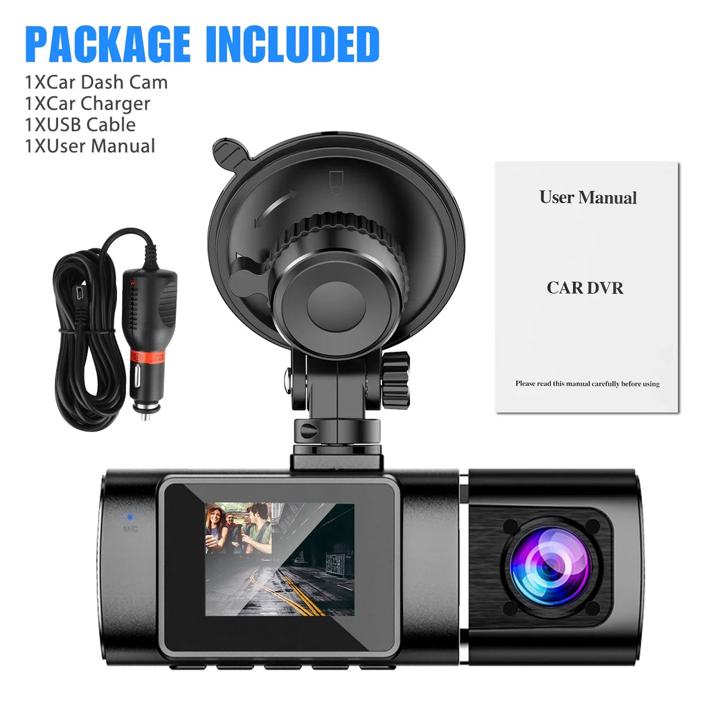Loop Cabin Car Cam Driving Inside Camera IR 24H Dual Night Front Recording Parking Camera, TSV Recorder, Cam Dash G-Sensor Car Dash with Vision, Mode, 1080P