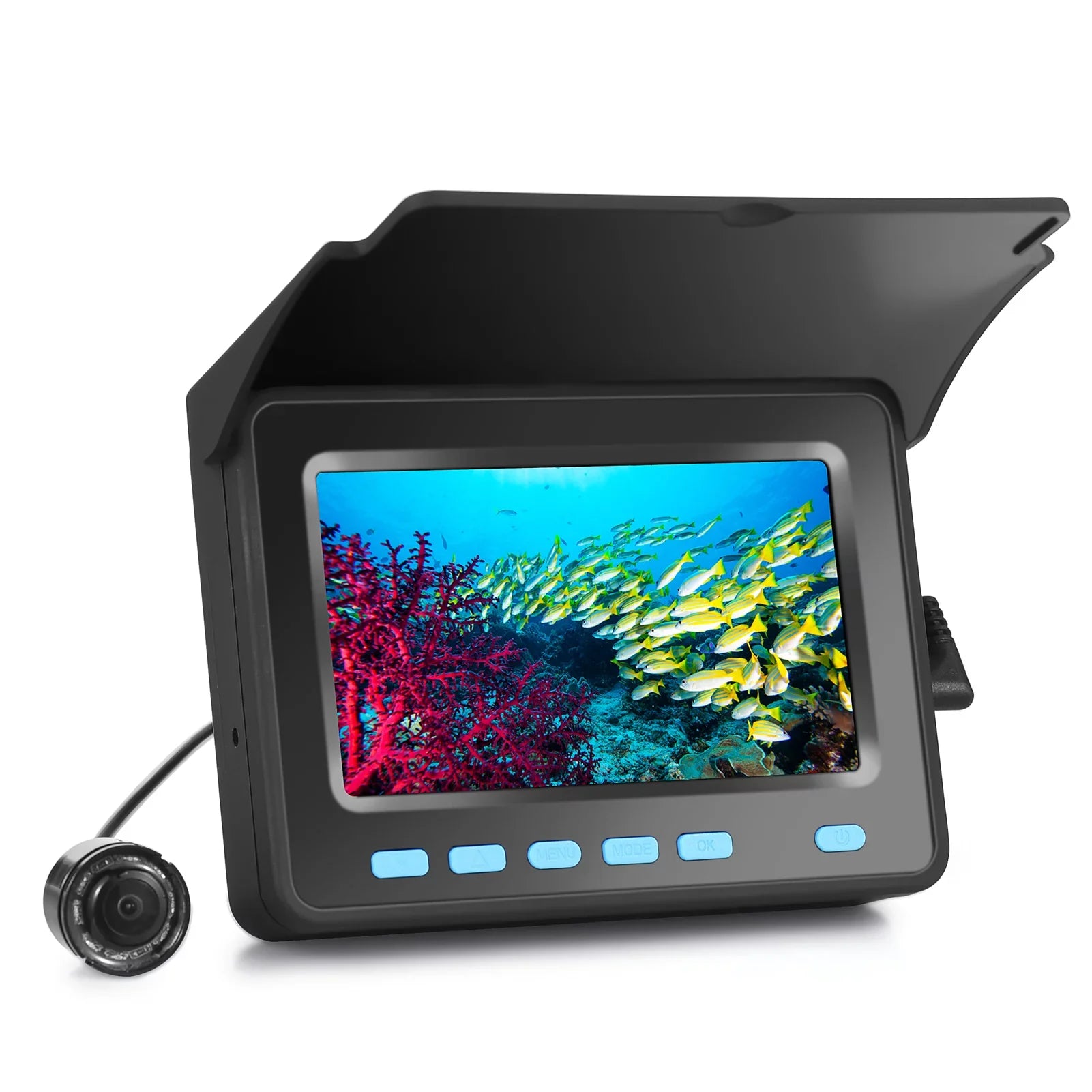4.3'' Boat LCD 1200TVL 20M/30M Fishing Ice 8PCS LED Fish with Fishing Vision Finder for - and Camera IR Underwater Night with