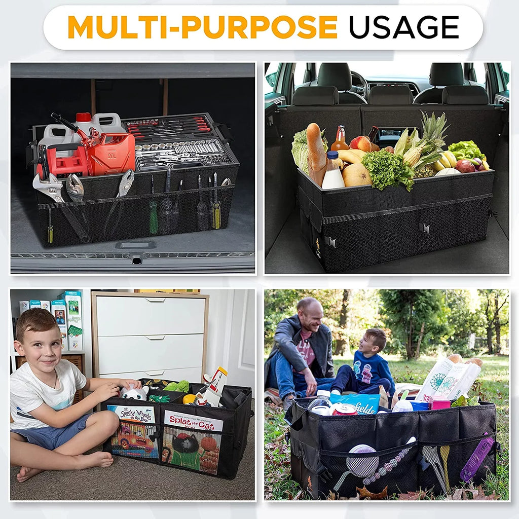 Car Trunk EcoNour Suv’s Collapsible Multi Compartment Black for | and Cars for Organizer | Trunk Organizer