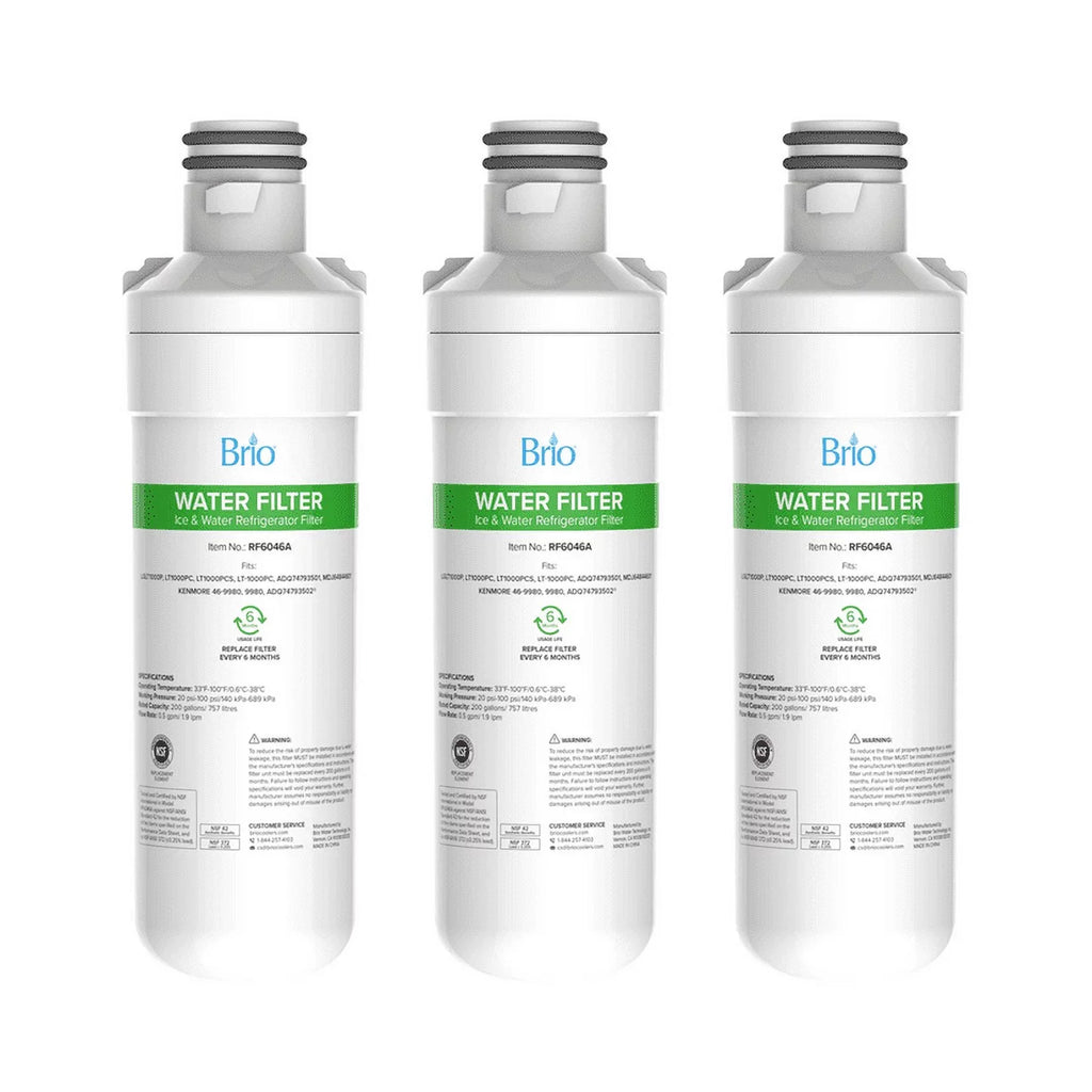 Compatible LT1000PCS, Brio Filter Pack Water With Replacement LGLT1000P, Refrigerator LT-1000PC 3 LT1000PC,