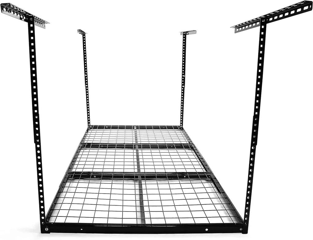 Adjustable Storage 3X6 Racks Black Shelf Overhead Garage Ceiling Storage Garage Organization Rack Mounted Ceiling Steel