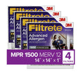 Advanced Air Filter, Filters Reduction, 14x14x1 Allergen 1500 MERV 12, Filtrete MPR 4