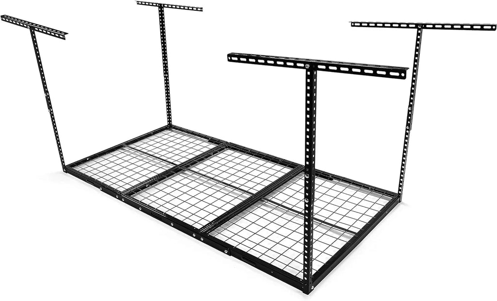 Adjustable Storage 3X6 Racks Black Shelf Overhead Garage Ceiling Storage Garage Organization Rack Mounted Ceiling Steel