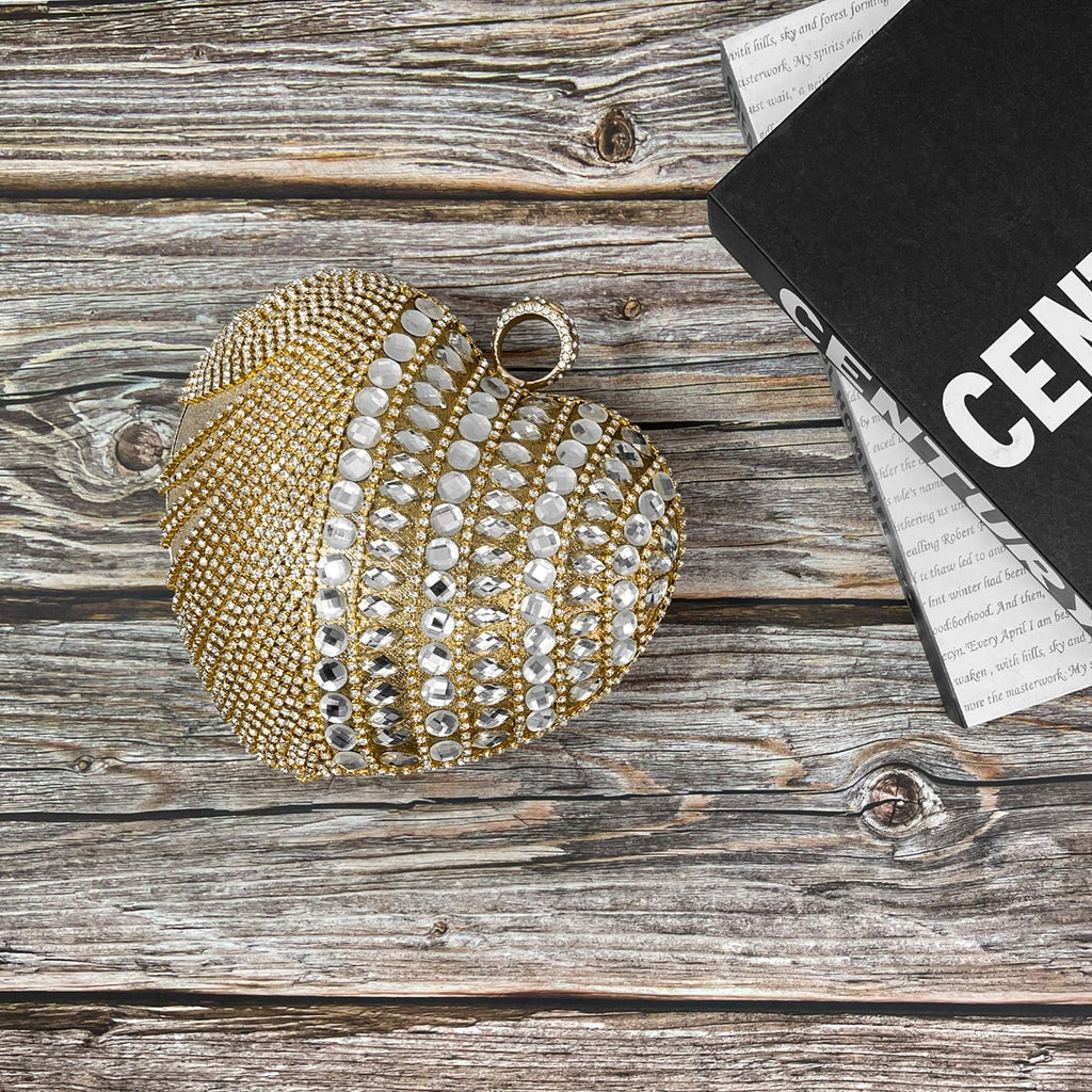 Shape Rhinestones Evening Women Clutch Geiomoo Tassel Handbag for Party Heart Purse Wedding Luxury Bag,
