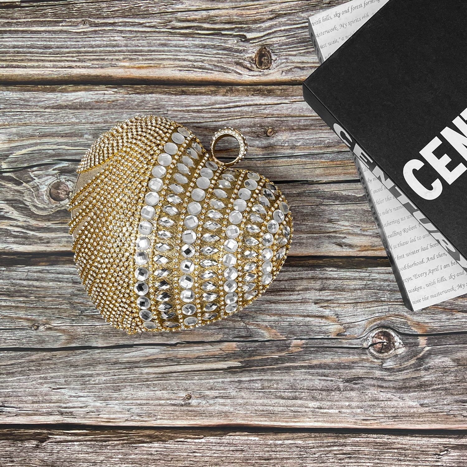 Shape Rhinestones Evening Women Clutch Geiomoo Tassel Handbag for Party Heart Purse Wedding Luxury Bag,