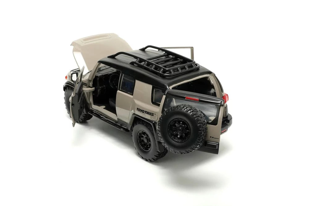 Jada w/ Toyota scale 1/24 Roof Rack Cruiser Diecast Beige Toys FJ Car 34008 - - and Extra Wheels,