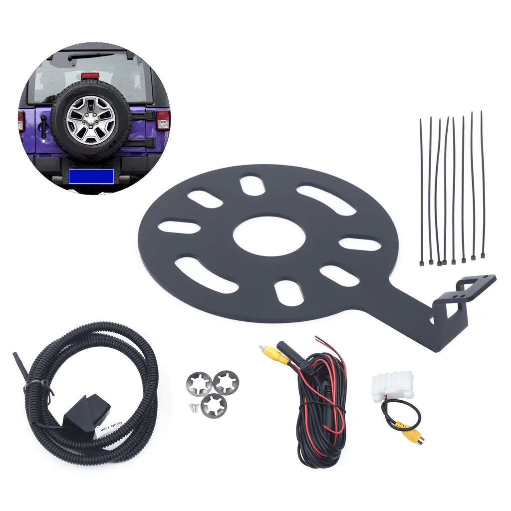 JK Kit View Jeep 2007-2018 Backup Spare Camera w/ Wrangler for Bracket Rear Tire