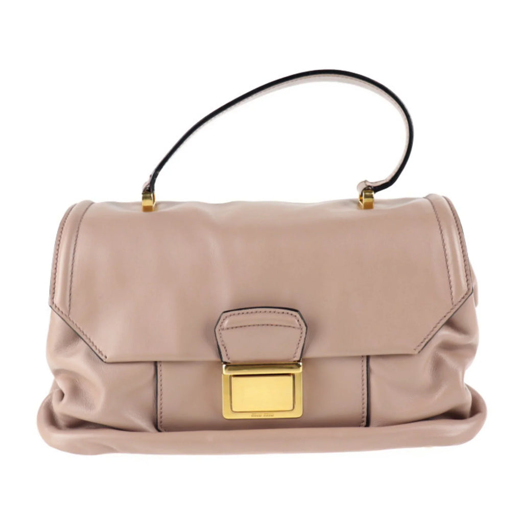 CAMMEO beige (Good) pink handbag Miu Miu RN1079 MIUMIU 2WAY leather Pre-Owned