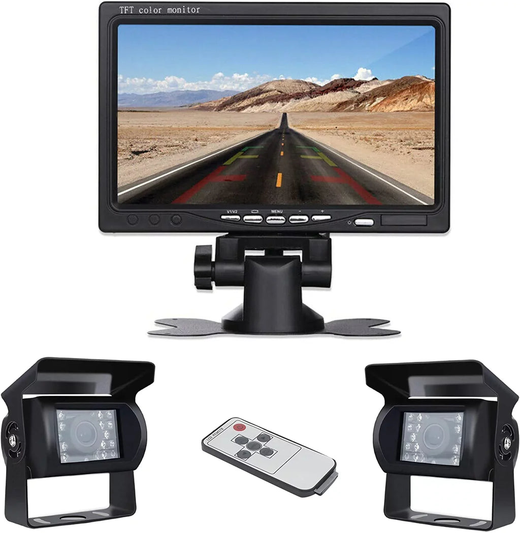 for RV Backup Night 7 Camera Wireless Rear RV/SUV/Van/Pickup/Truck/Trailer Camera and PCS inchMonitor 2 IR Vision View Kit Bileeko