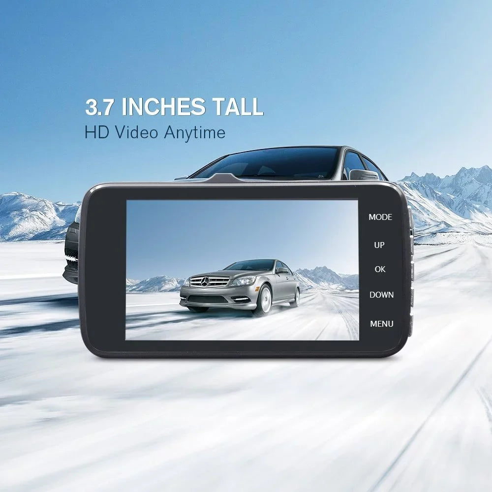 4 LCD Dash Black Box Vehicle Camera axGear Driving Dual Recorder Monitor DVR Cam Inch