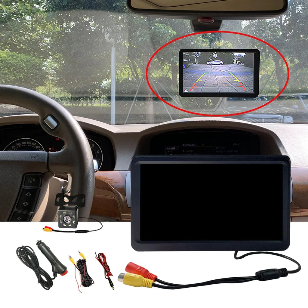 Monitor LED Parking Cable 7" SUV Installation Assist LCD Screen 8 Easy Park Camera Car Waterproof Vehicle Rearview Car System 10M Video
