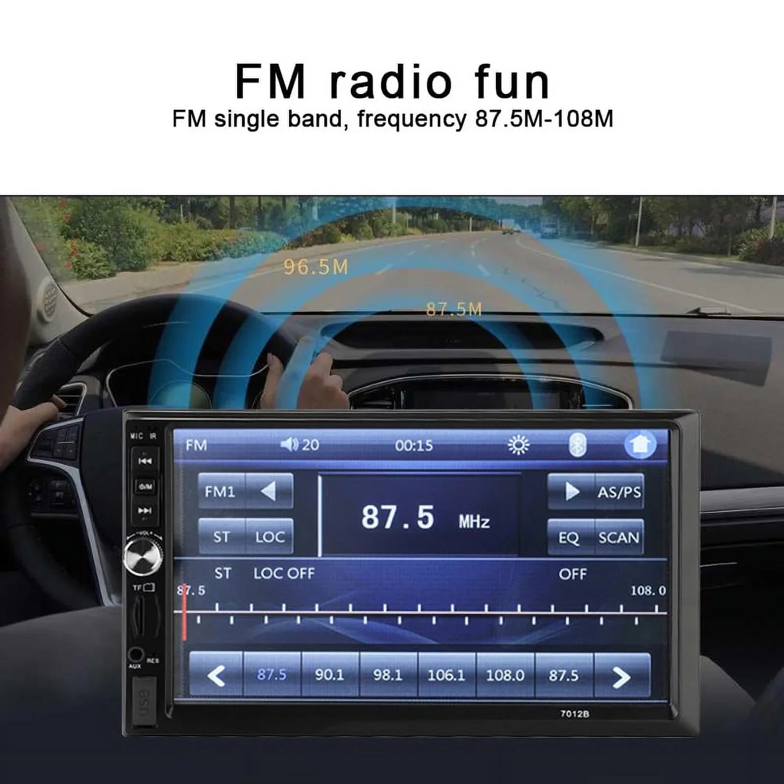 radio Din USB Audio Player Multimedia Car Car Polarlander Car backup Touch Stereo with SD Double Bluetooth function AUX 7-inch link mirror 4LED MP5/4/3 Screen with camera HD FM