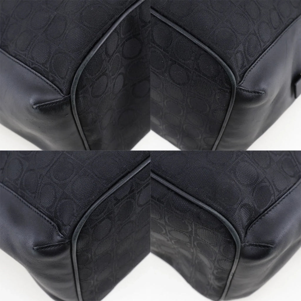 Canvas AB-21 Shoulder x Gancini 2779 Black One (Fair) Salvatore Leather Ferragamo Pre-Owned Bag Ladies