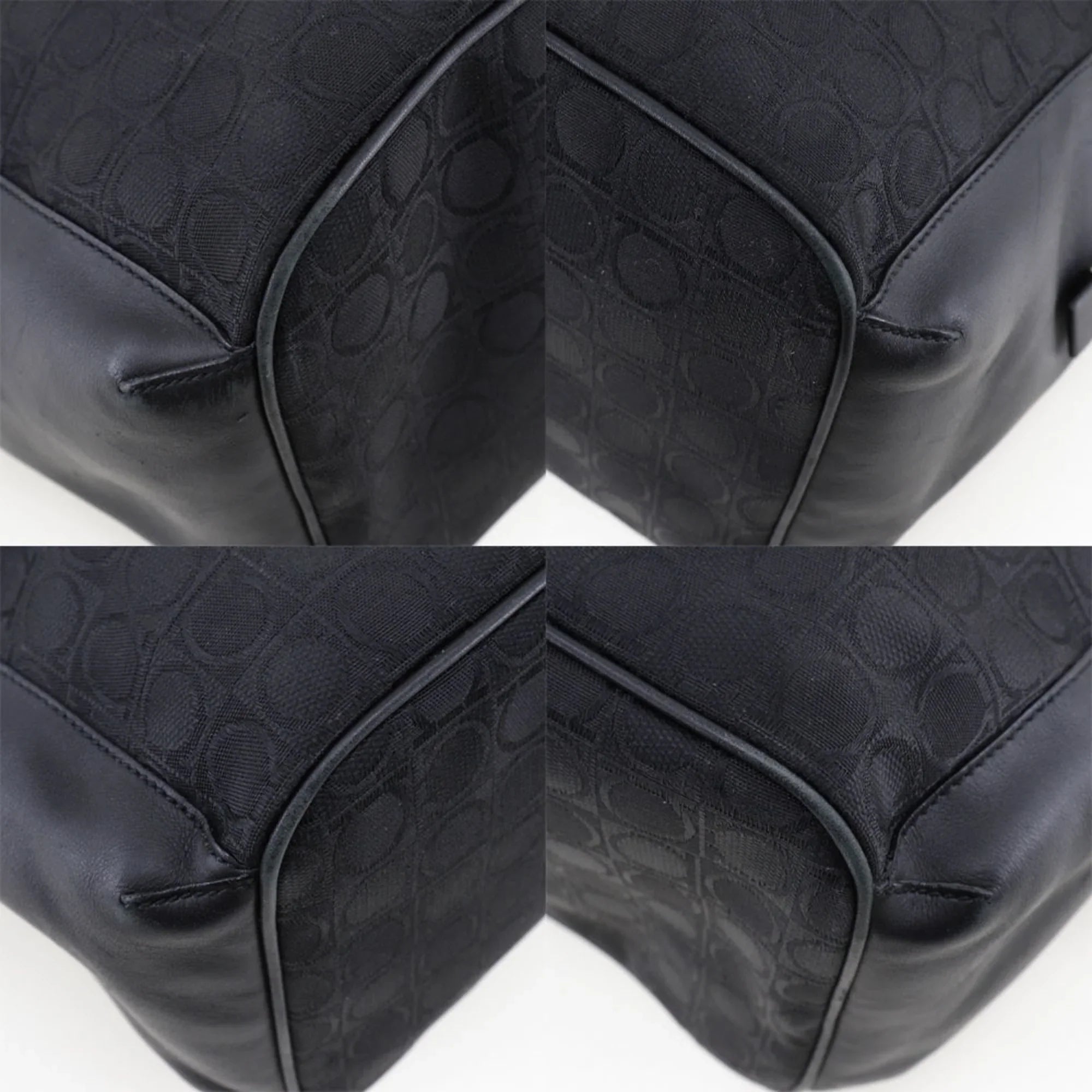 Canvas AB-21 Shoulder x Gancini 2779 Black One (Fair) Salvatore Leather Ferragamo Pre-Owned Bag Ladies